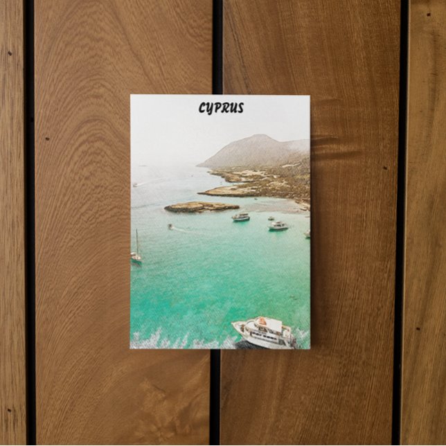Cartão Postal Ilustração de Viagem de cenário em Chipre (cyprus coastal view Poster)