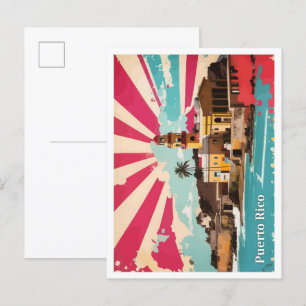 Cartão Postal Ilustração de Viagem de Pop de Arte de Porto Rico