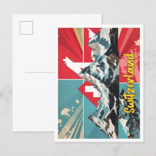 Cartão Postal Ilustração de Viagem de Pop de suiça de 