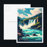 Cartão Postal Ilustração de viagem de Suiça de Caixas do Reno<br><div class="desc">Ilustração da viagens vintage de Arte Suiça do Reno Falls</div>