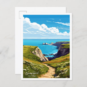 Cartão Postal Ilustração de viagem do Channel Islands California