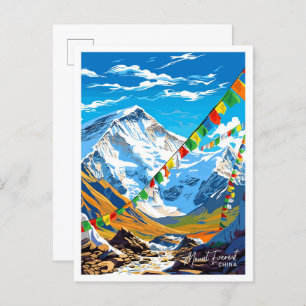 Cartão Postal Ilustração de Viagem do Monte Everest China