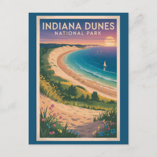Cartão Postal Ilustração de Viagem do Parque Nacional Indiana Du
