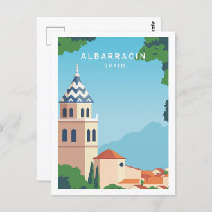 Cartão Postal Ilustração de Viagem Famosa de Espanha de de Albar