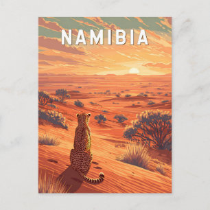 Cartão Postal Ilustração de viagem vintage da Namíbia
