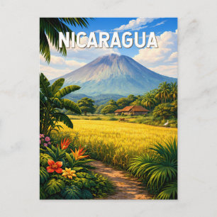 Cartão Postal Ilustração de viagem vintage da Nicarágua