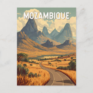 Cartão Postal Ilustração de viagem vintage de Moçambique