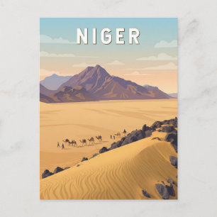 Cartão Postal Ilustração de viagem vintage do Níger