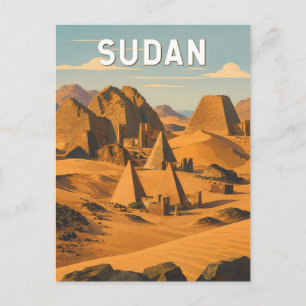 Cartão Postal Ilustração de viagem vintage do Sudão