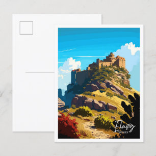 Cartão Postal Ilustração de viagem Vintage Elazig Turkey