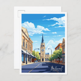 Cartão Postal Ilustração de viagens vintage da Austrália Ballara