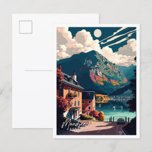 Cartão Postal Ilustração de viagens vintage da Áustria Mondsee