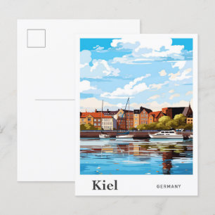 Cartão Postal Ilustração de Viagens vintage de Arte da Kiel Alem