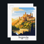 Cartão Postal Ilustração de Viagens vintage de Arte de Espanha S<br><div class="desc">Ilustração de pintura de pintura de Viagens vintage de arte Espanha Segóvia</div>