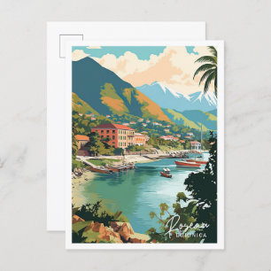 Cartão Postal Ilustração de Viagens vintage de Arte de Roseau Do