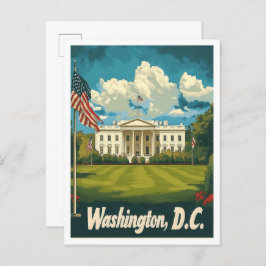 Cartão Postal Ilustração de Viagens vintage de Arte dos EUA Wash