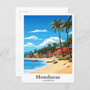 Cartão Postal Ilustração de Viagens vintage de Arte em Honduras