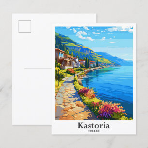 Cartão Postal Ilustração de Viagens vintage de Arte Grécia Kasto