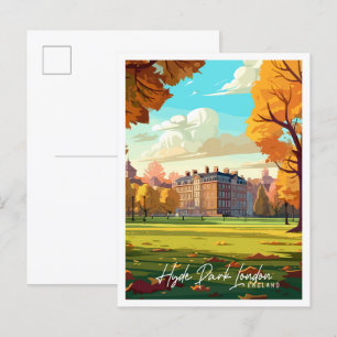 Cartão Postal Ilustração de viagens vintage de Hyde Park London