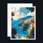 Cartão Postal Ilustração de viagens vintage do Skopelos<br><div class="desc">Ilustração do local da viagens vintage do Skopelos</div>