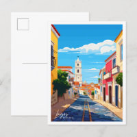 Ilustração de viagens vintage em Portugal Lagos