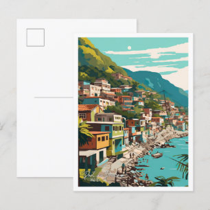 Cartão Postal Ilustração de Viagens vintage Porto Príncipe Haiti