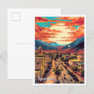 Cartão Postal Ilustração de Viagens vintage Tegucigalpa Honduras