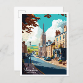 Cartão Postal Ilustração de viagens vintage Ulverstone Tasmânia