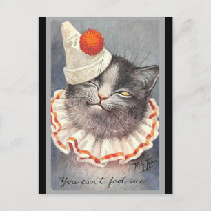 Cartão Postal Ilustração de vintagem do Cat Clown
