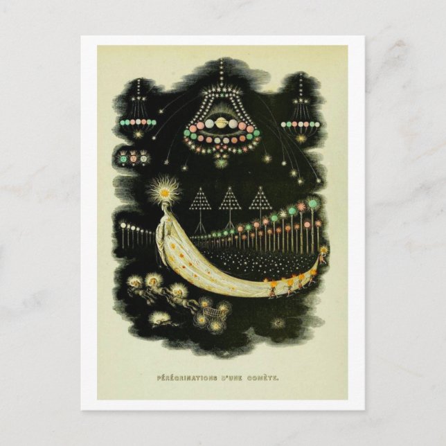 Cartão Postal Ilustração de Vovô "Perseguições de um Cometa" (Frente)