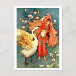 Cartão Postal Ilustração de Warwick Goble Swan Maiden
