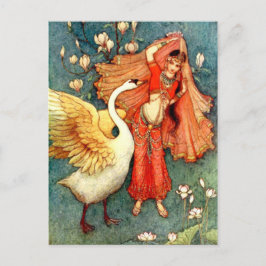 Cartão Postal Ilustração de Warwick Goble Swan Maiden