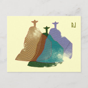 Cartão Postal ilustração digital do cristo rediemer