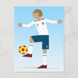 Cartão Postal Ilustração digital do visto de jogadores de fute