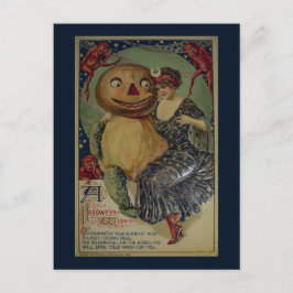 Cartão Postal Ilustração Divertida de Halloween Vintage