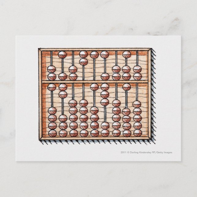 Cartão Postal Ilustração do ábaco (Frente)