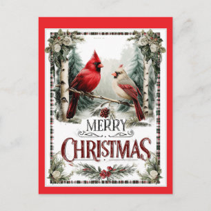 Cartão Postal Ilustração do Cardinal Natal Feliz