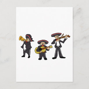 Cartão Postal Ilustração do Cartoon de Banda Mariachi Mexicano