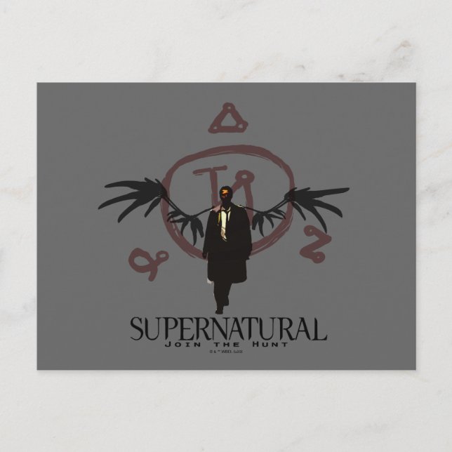 Cartão Postal Ilustração do Castiel de Supernatural (Frente)