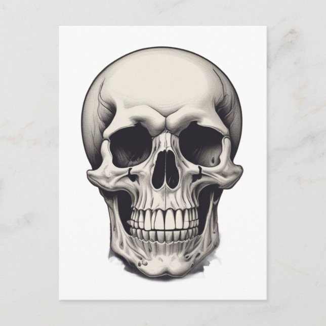 Cartão Postal Ilustração do crânio (Frente)