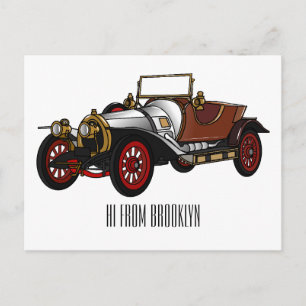 Cartão Postal Ilustração do desenho animado Classic car 1920