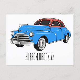Cartão Postal Ilustração do desenho animado Classic car 1948