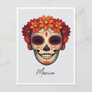 Cartão Postal Ilustração do Dia da Máscara Morta no México