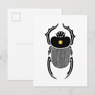 Cartão Postal Ilustração do escaravelho do Antigo Egito