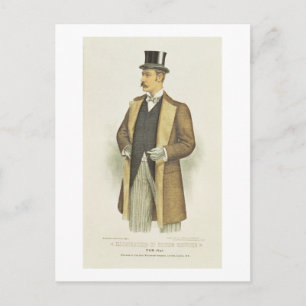 Cartão Postal Ilustração do Figurino Britânico, pub. pelo Joh