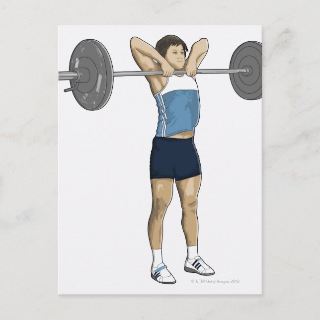 Cartão Postal Ilustração do homem atuando na linha direita (Frente)