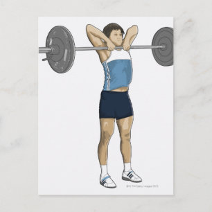 Cartão Postal Ilustração do homem atuando na linha direita