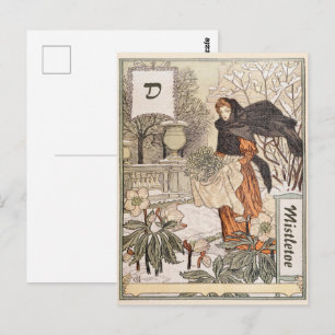 Cartão Postal Ilustração do Jardim de Inverno de Dezembro Art No