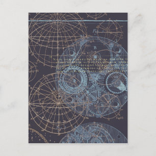 Cartão Postal Ilustração do Livro de Ciências Vintage