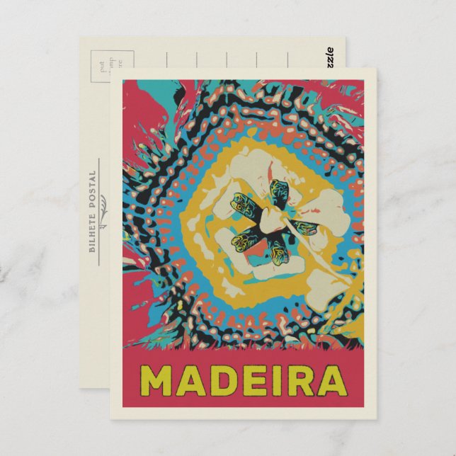 Cartão Postal Ilustração do maracujá da Madeira Portugal (Frente/Verso)